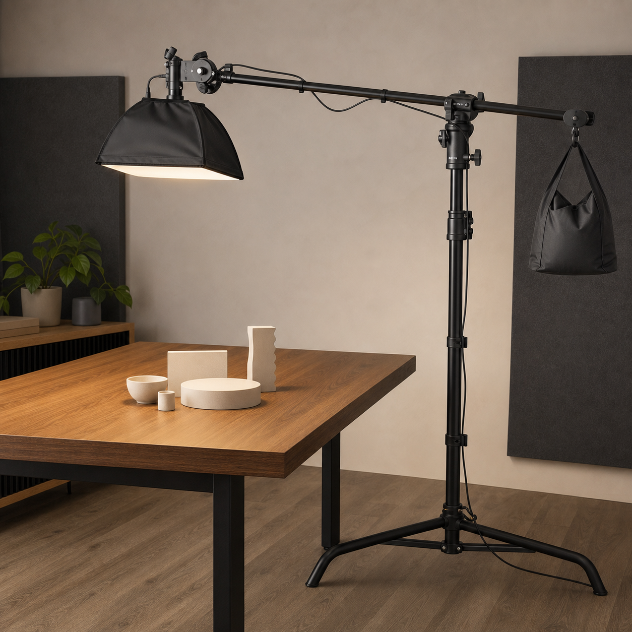 C-Stand creator boom kit in a studio setup