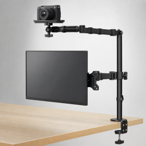Desk overhead monitor and camera bundle